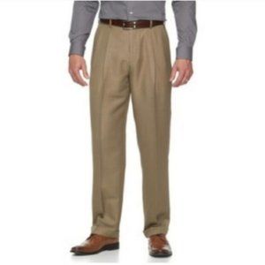 Croft Barrow slacks pants men's tan green tint